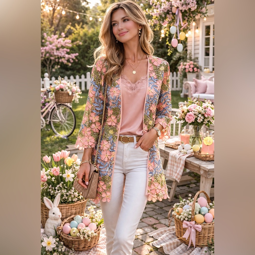 Spring Sale Boston Proper Floral lace jacket